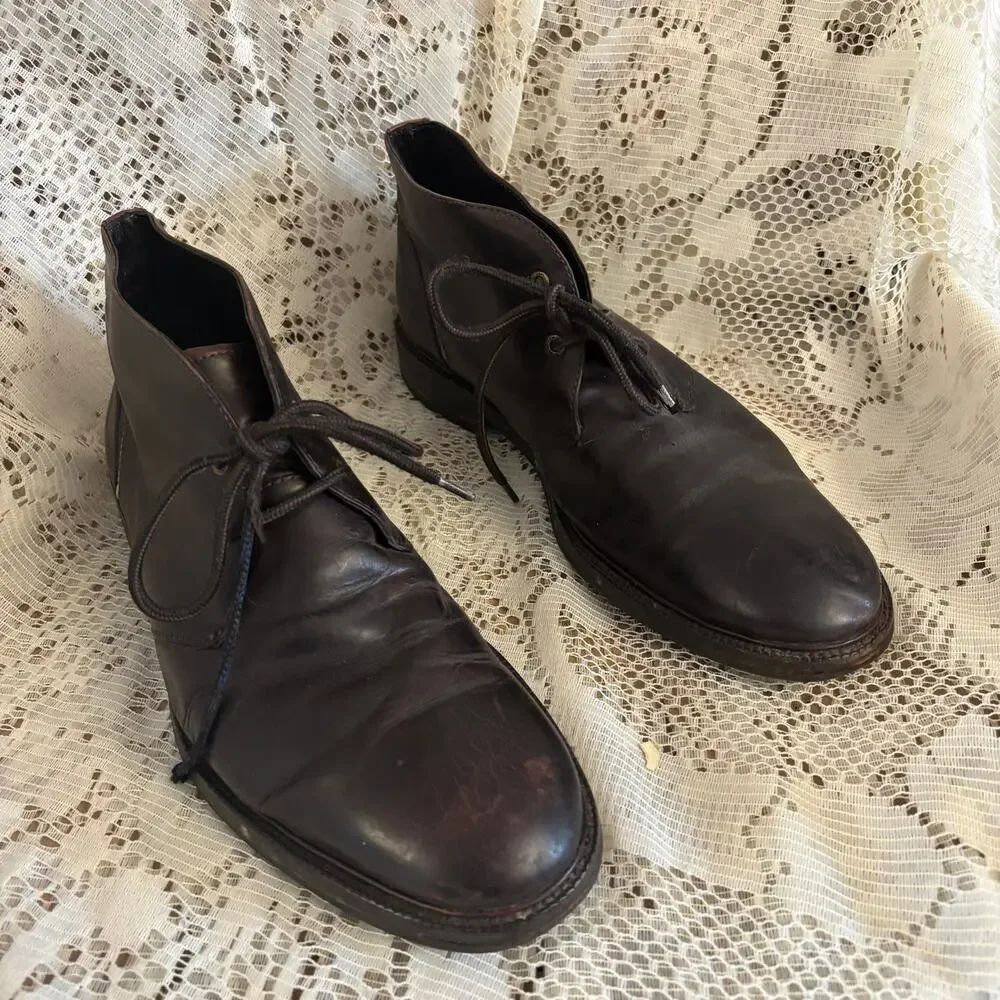 Johnston & Murphy 1850 Men's US 10.5 Dark Brown Leather Chukka Boots